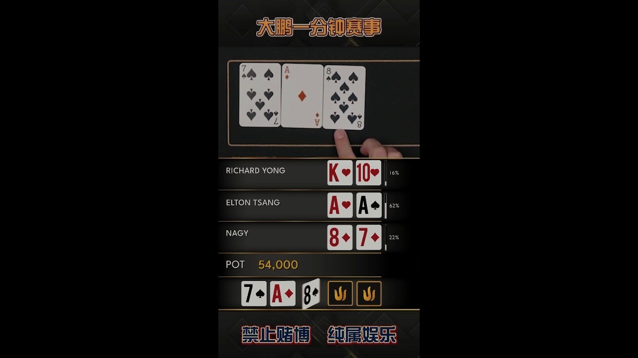 【大鹏竞技解说】AA vs 78 #德州扑克 #poker #扑克 #pokerist
