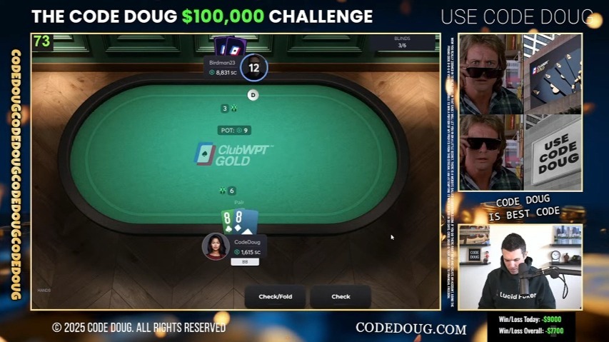 doug polk线上单挑直播记录 day3 下