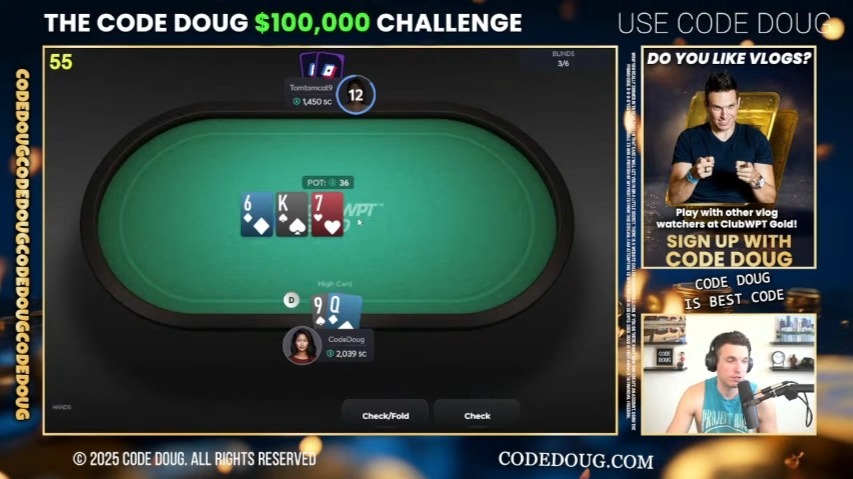 doug polk线上单挑直播记录 day1 下