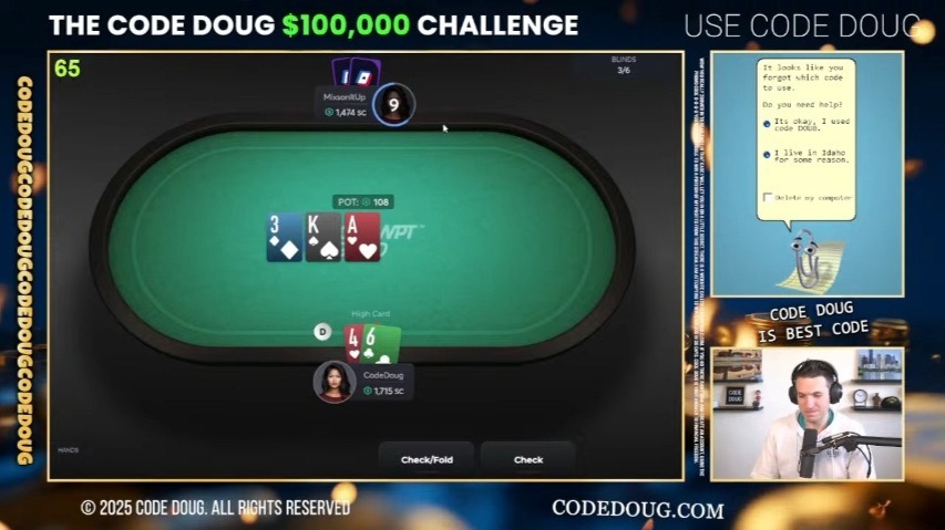 doug polk线上单挑直播记录  day1 上