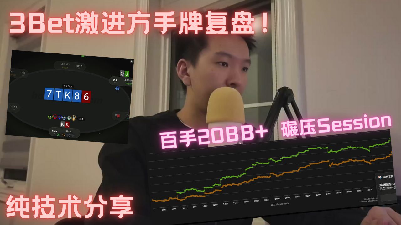 翻前3Bet对手后怎么打？复盘一个Session中每一手3Bet底池！