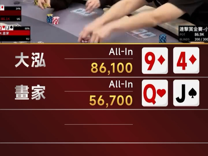 四人all in，a3捡漏