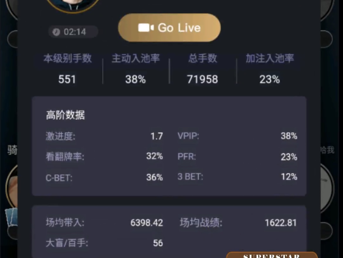 百手赢率56个大盲的职牌也有翻车的时候-第一视角看宗炜直播德州扑克