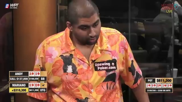 德州扑克一Andy Stacks 這一生中遇到最大的冤家牌！Andy vs. Mariano 翻牌後遇上最大花 vs 同花順！标签地按顺序号