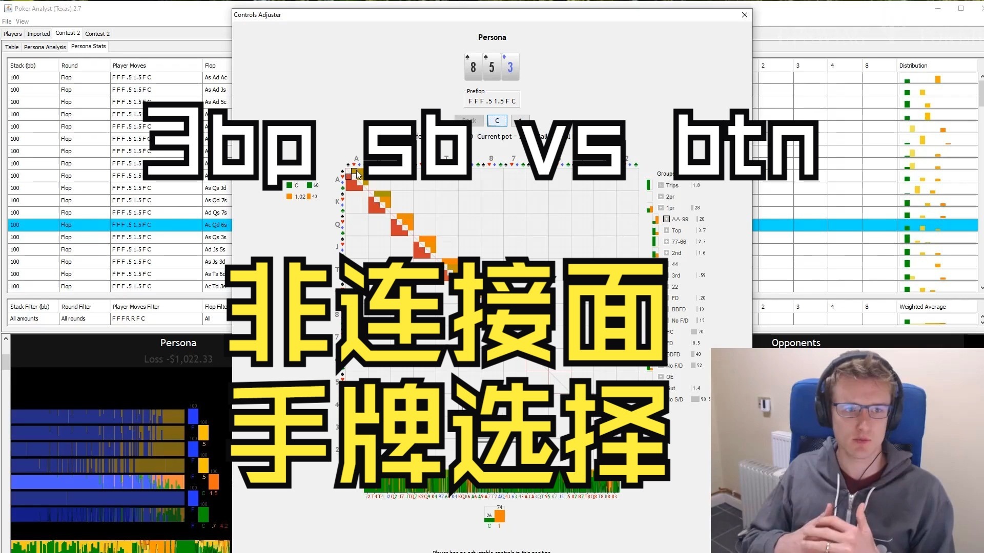 3.3.3.2【kanu7】【3B pot】[非链接面持续下注-手牌选择][C-Betting Disconnected Flops- SB vs BTN_]