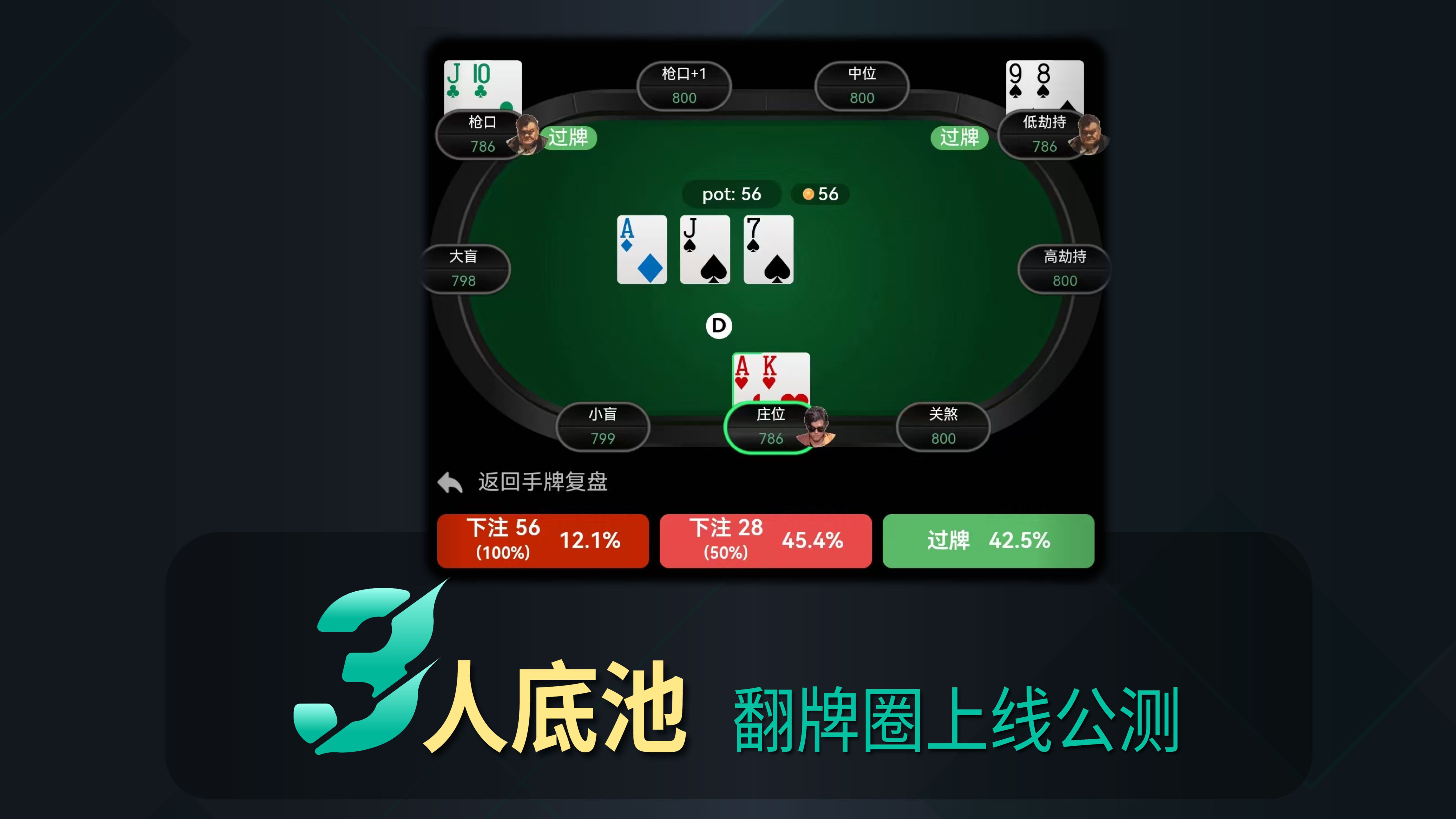 3人底池翻牌圈上线公测！
