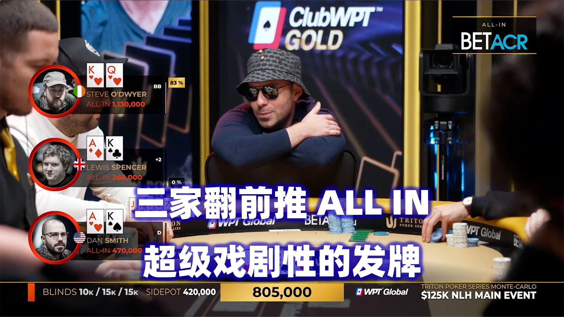 三人底池戏剧性发牌！谈轩再次推出ALL IN！传奇扑克2024蒙特卡洛$125K锦标赛(二)