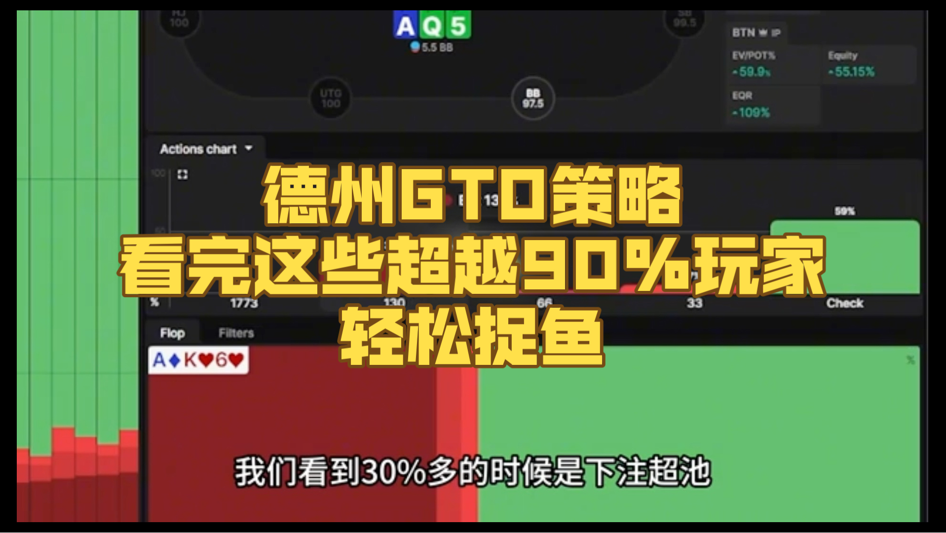 德州扑克GTO策略打法，了解德州逻辑思维新手秒变高手，轻松剥削90%玩家