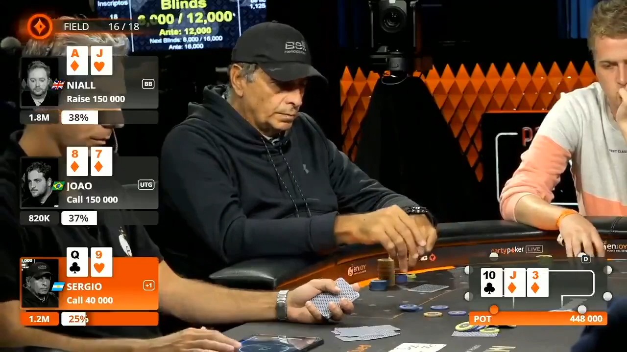 【巴西 Joao Simao】ALLIN BLUF 在南美洲百万赛 $25K 牌桌上