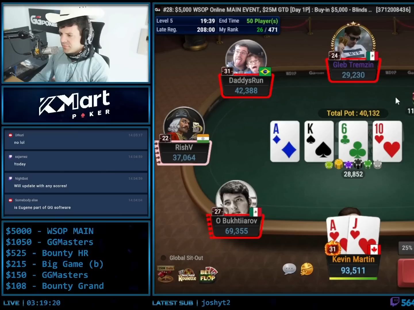 Kmart：我参加了 $5,000 WSOP Online Main Event，并取得了疯狂的成绩！！