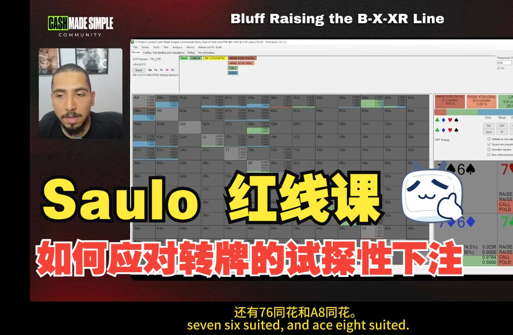 【Saulo年费社群】红线课：如何应对转牌的试探性下注 - 德州扑克教程中文翻译