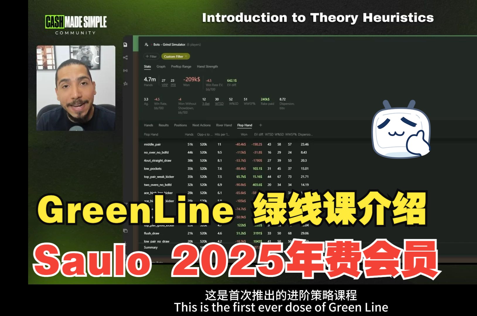 【Saulo Costa年费社群】Greenline绿线课介绍 -  德州扑克教程中文翻译
