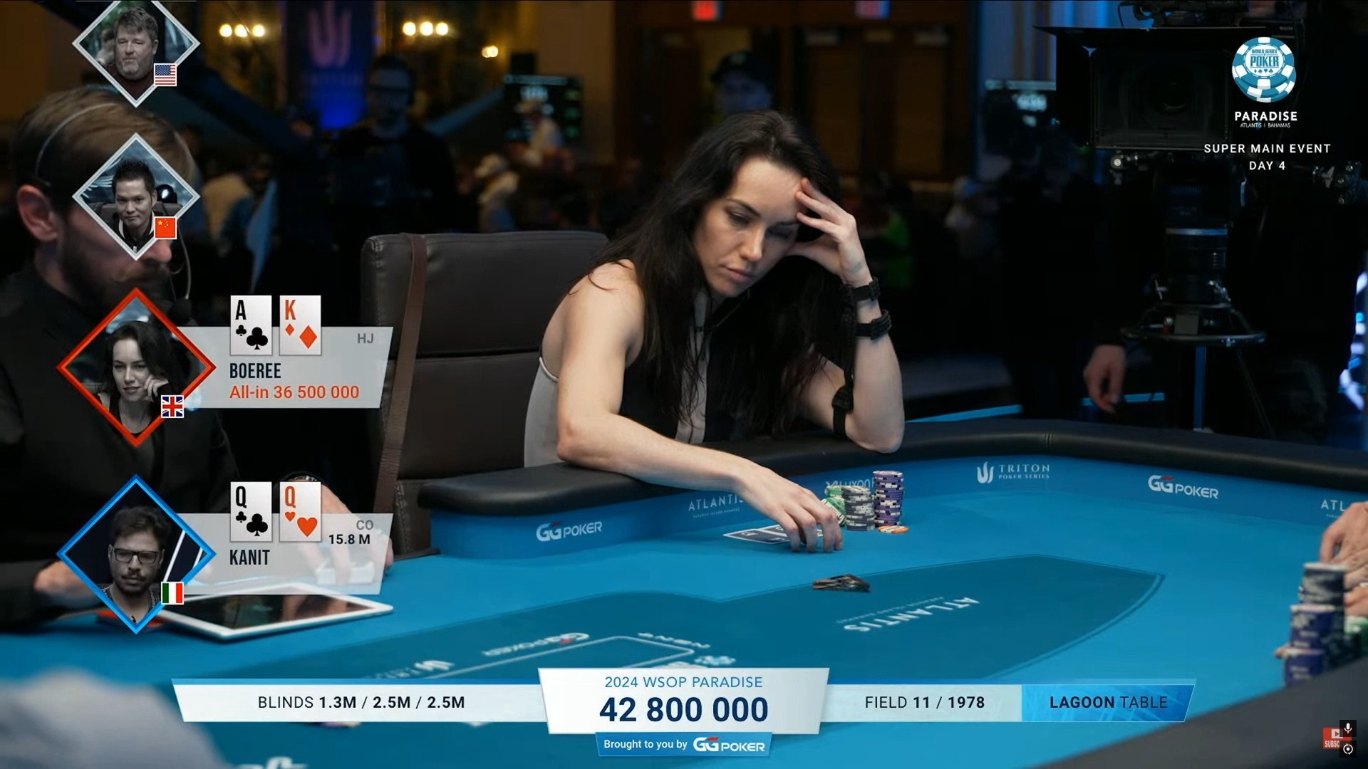 2024.12.19 直播 WSOP天堂岛 $25k买入 主赛DAY4 第7集