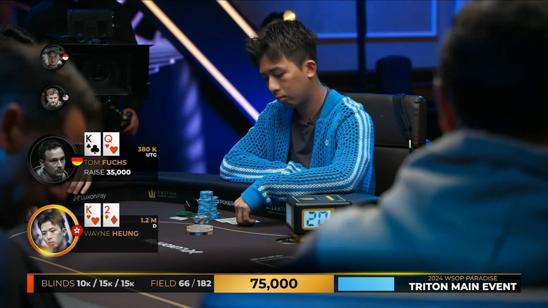 2024.12.12 直播 传奇扑克WSOP天堂岛 $100k买入 第3集
