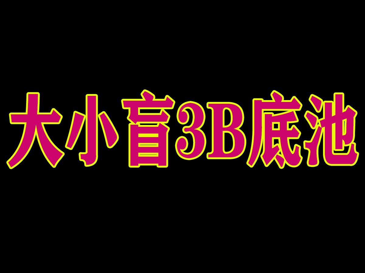 大小盲3B底池 德州扑克实战教学