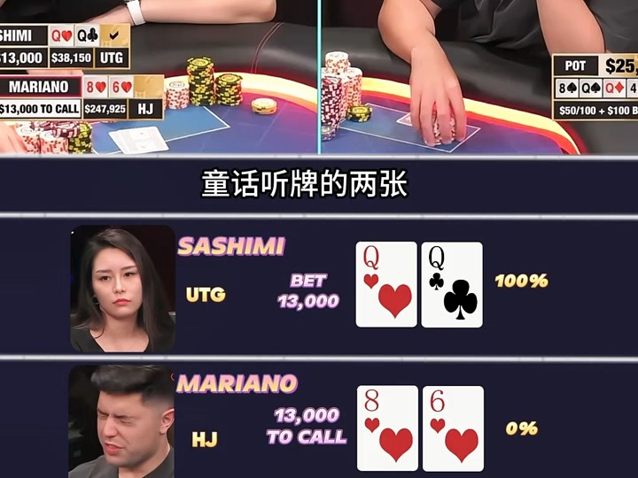 【德州扑克解说】第一集:优剧xu149yy，四条 vs 两对 一决雌雄！