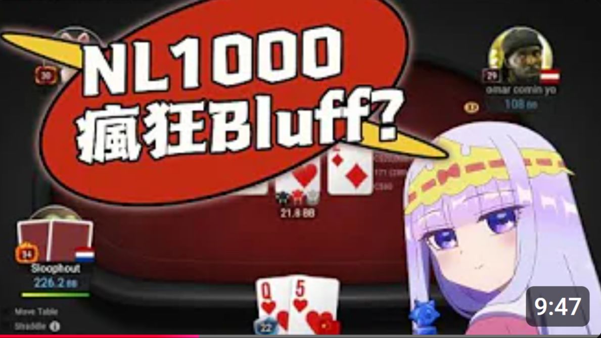 【GGpoker oneone】生活不易 少女偷鸡｜Crazy Bluff In Nl1000