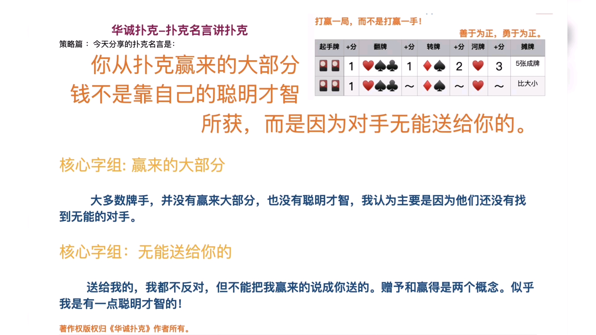扑克赢