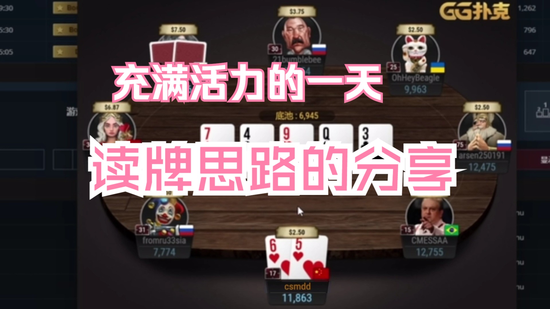 与大家分享读牌的思路