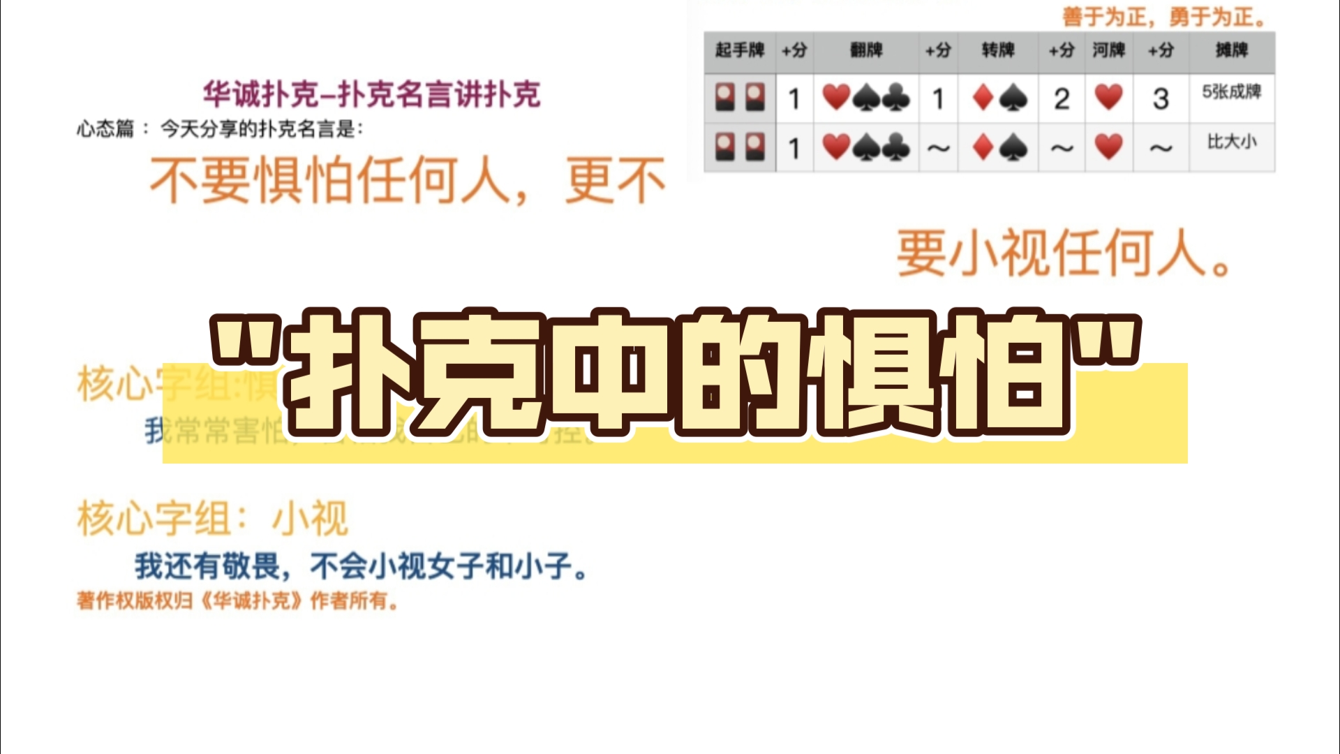 扑克中的惧怕