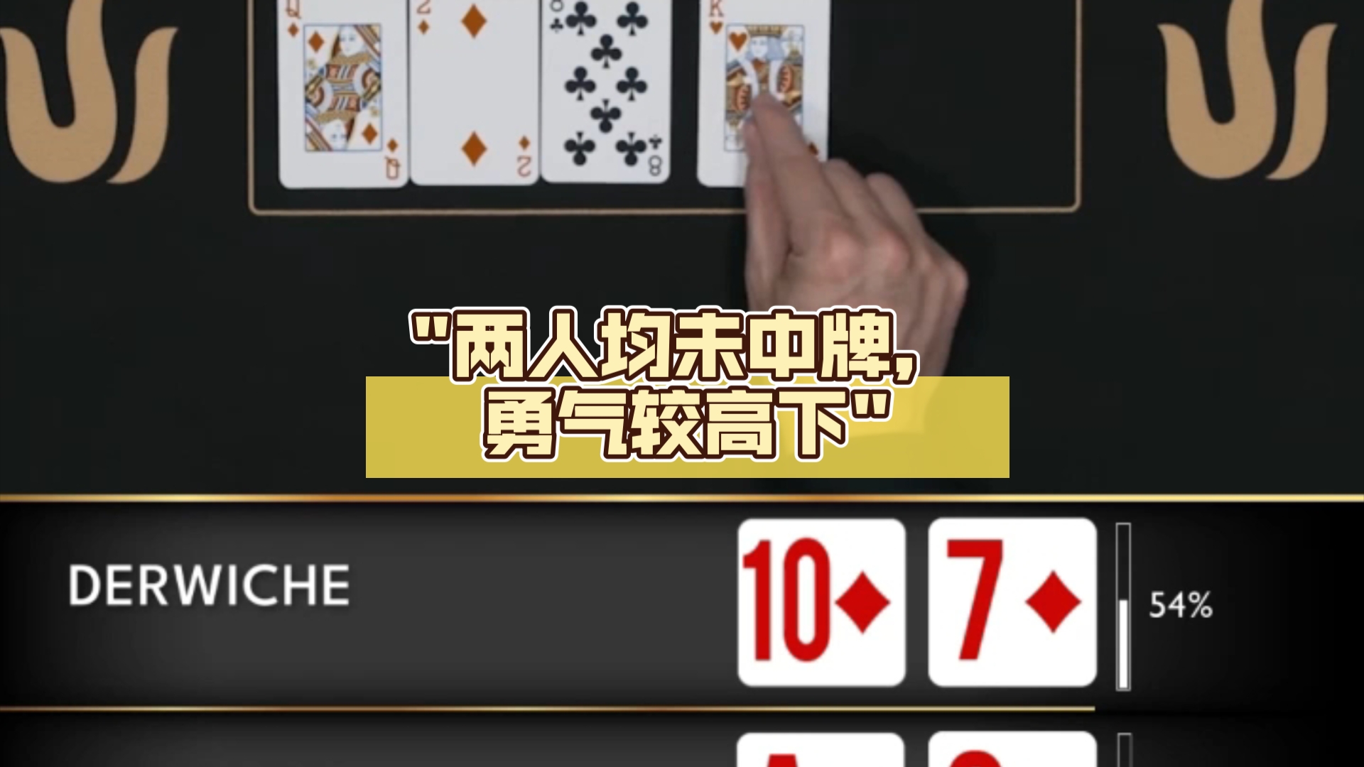 两人均未中牌，勇气较高下