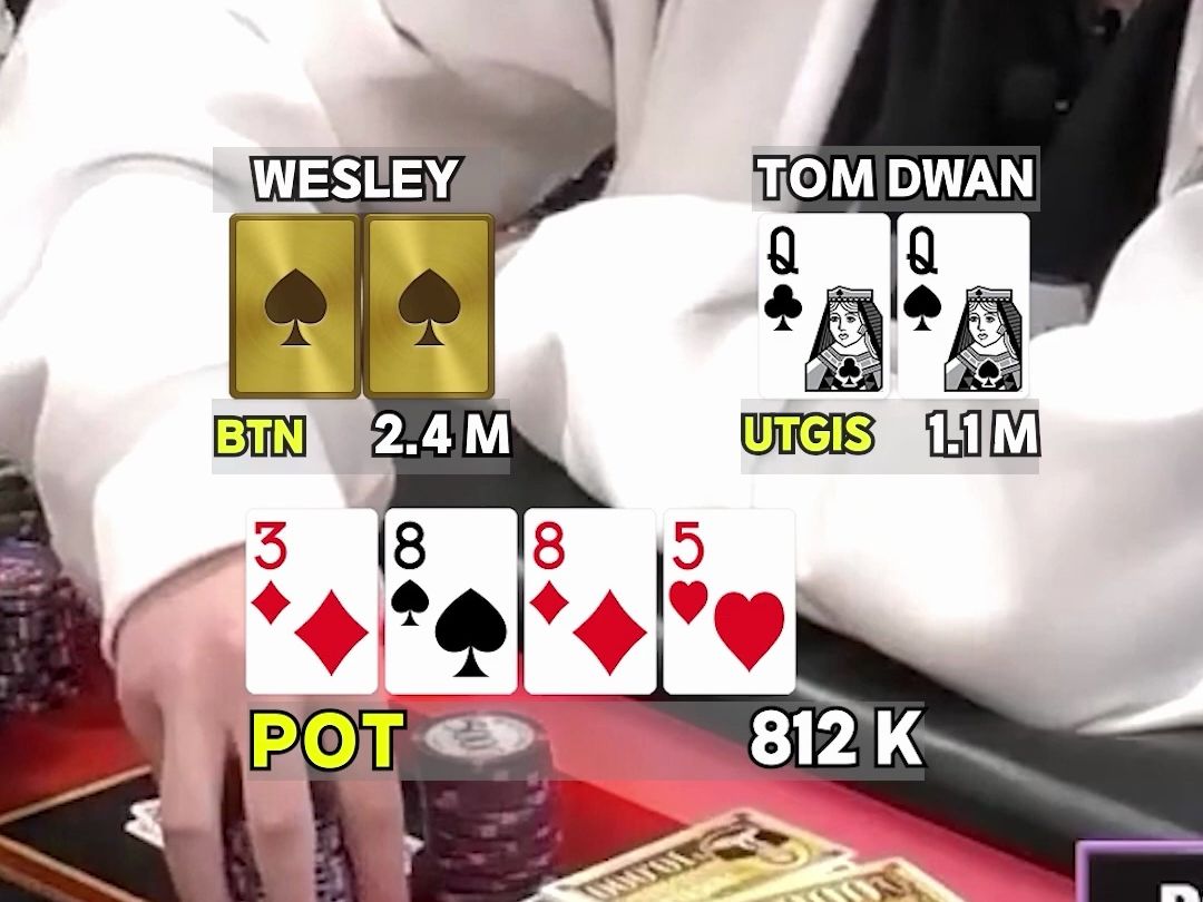 卫斯理到底拿着什么牌All in 毒王Tom dwan？是bluff？还是真有牌？！！