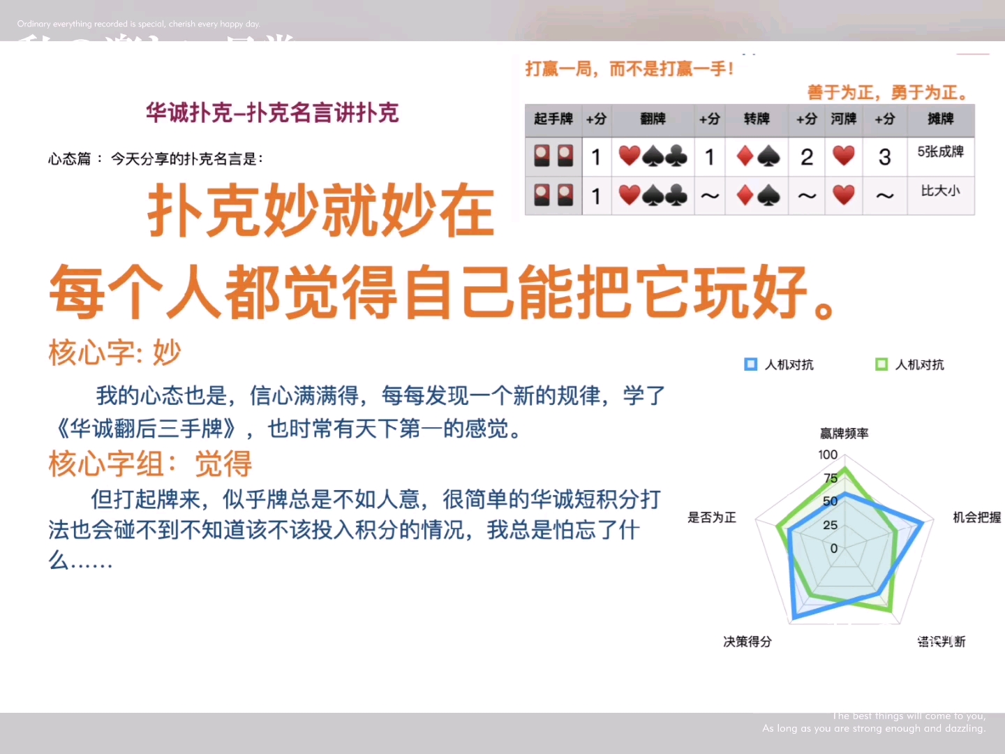 打好扑克
