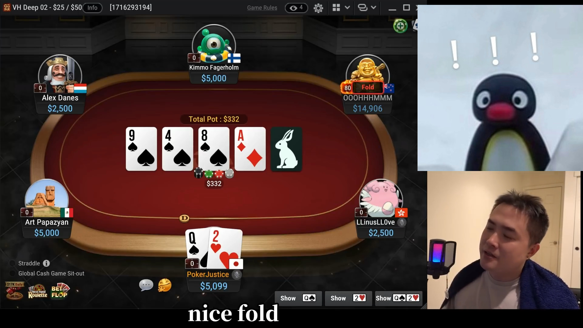 GGPoker NL5000  黄文杰的陨落  再中后门三条结尾频道展望！
