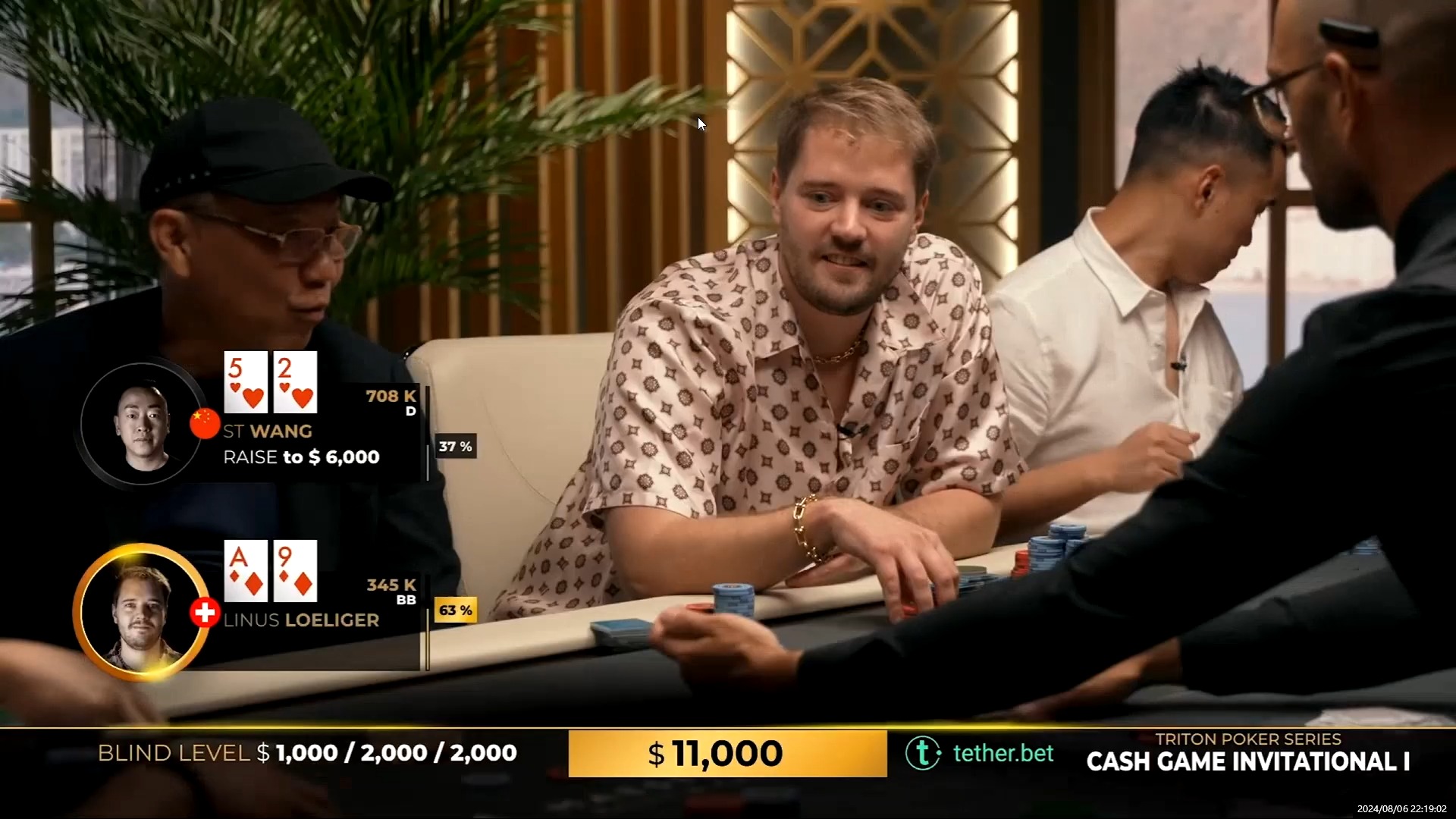 2024传奇扑克CashGame超高额-Linus在黑山1挑7