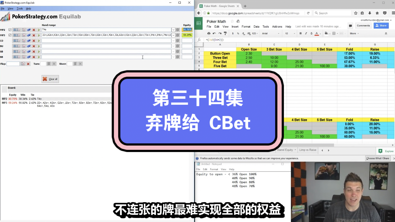Doug Plok德州扑克教学第三十四集：弃牌给 CBet