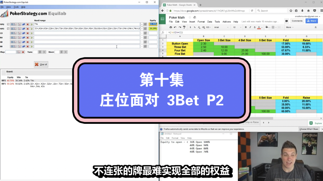 Doug Plok德州扑克教学第十集：庄位面对 3Bet P2
