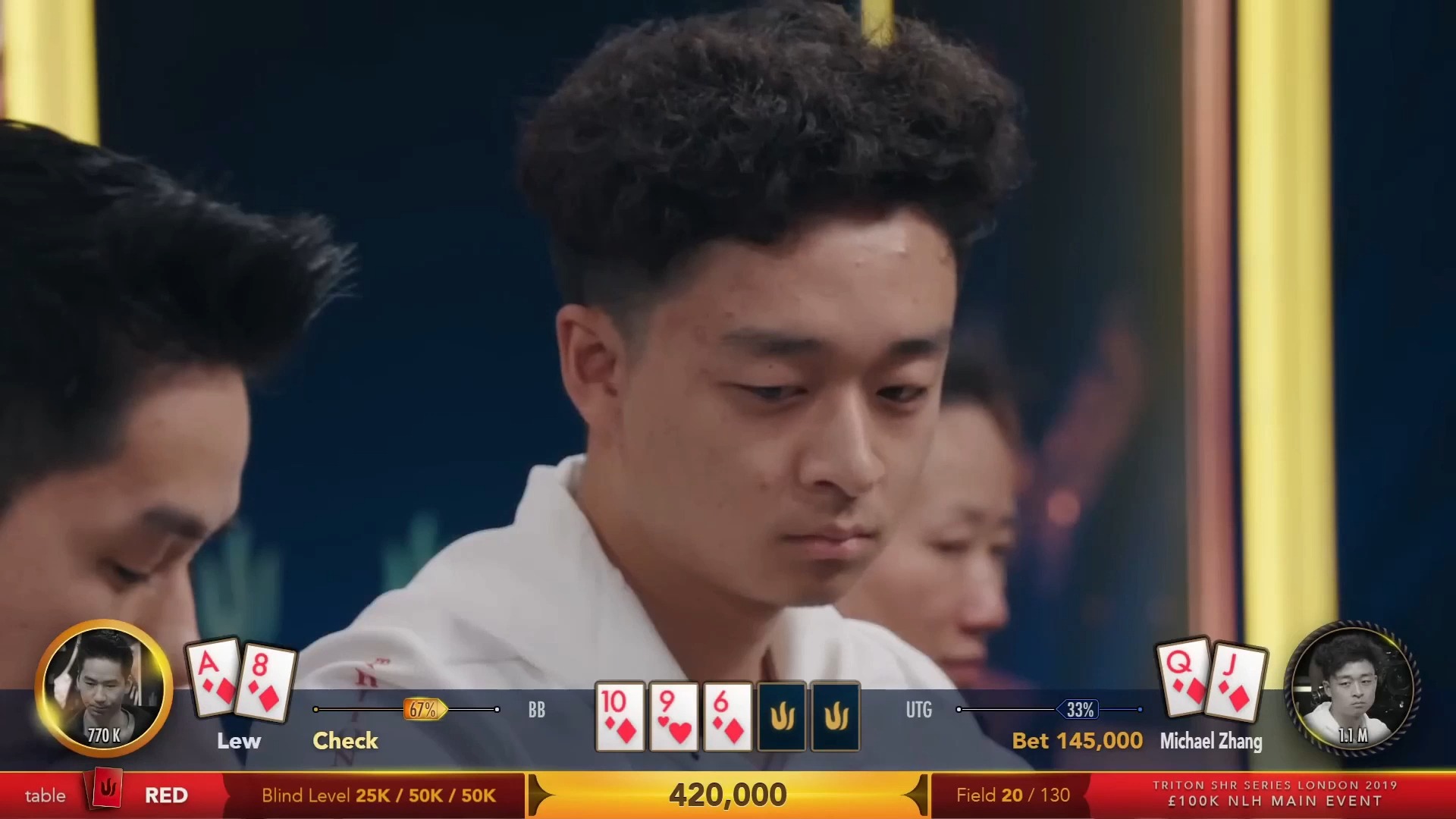传奇扑克伦敦站德州扑克10W英镑长牌买入赛（七）