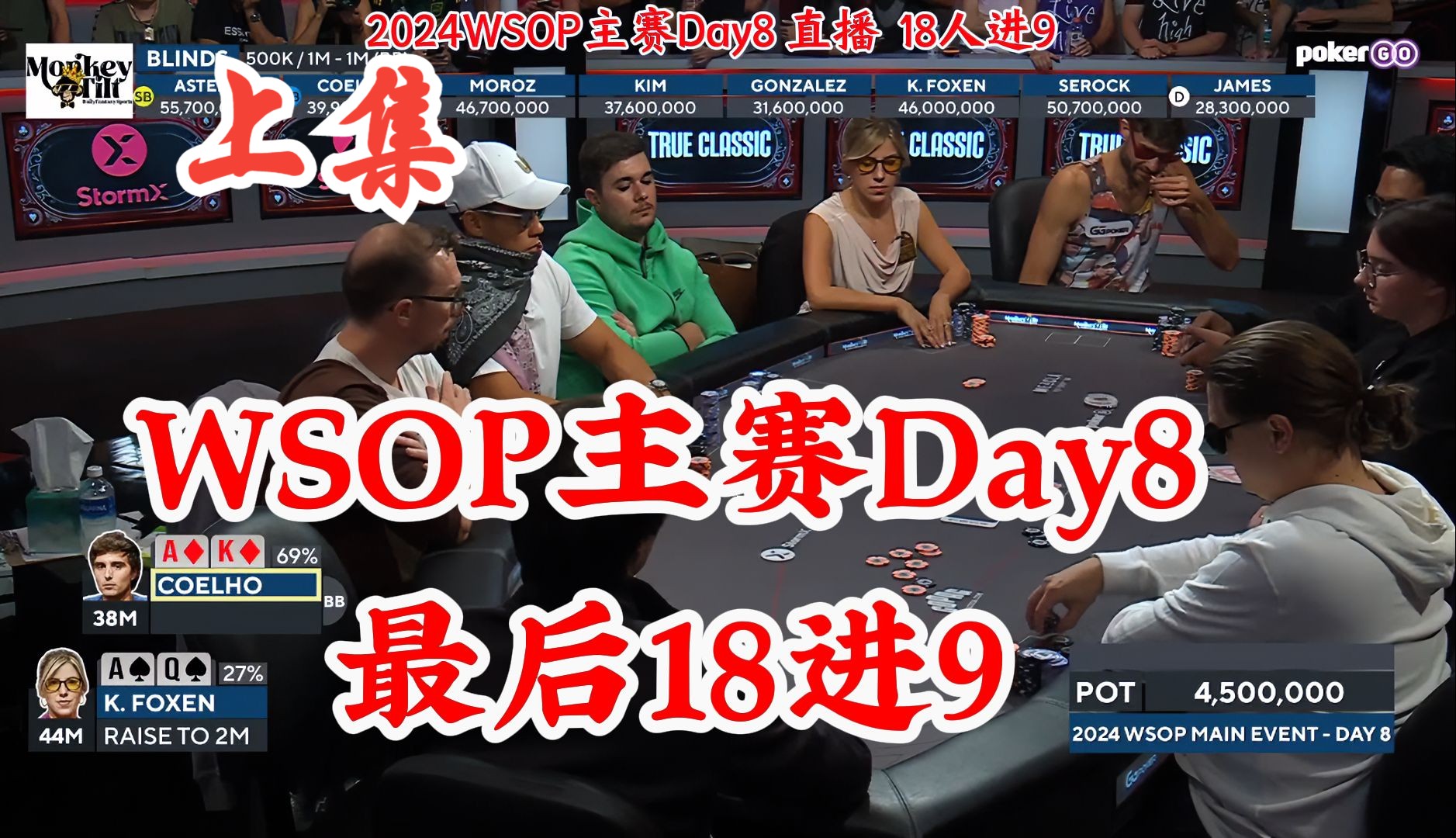 2024WSOP主赛Day8直播！最后18人进9 竞争白热化 谁能挺进决赛桌（上）