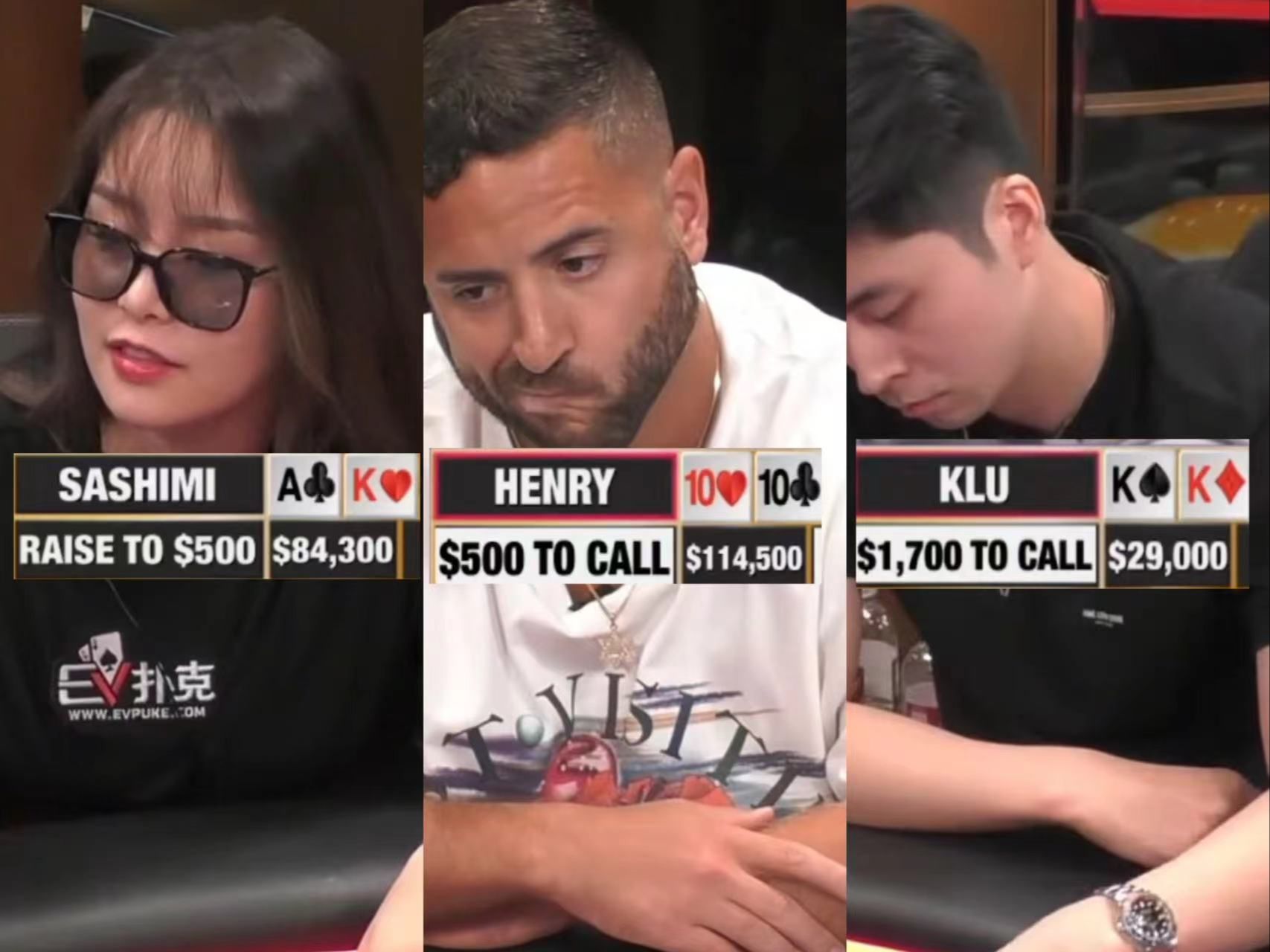 Mariano&Trick time 1700bb打光，三家同时有大牌 Hustler Casino live 5月25日第二集 德州扑克