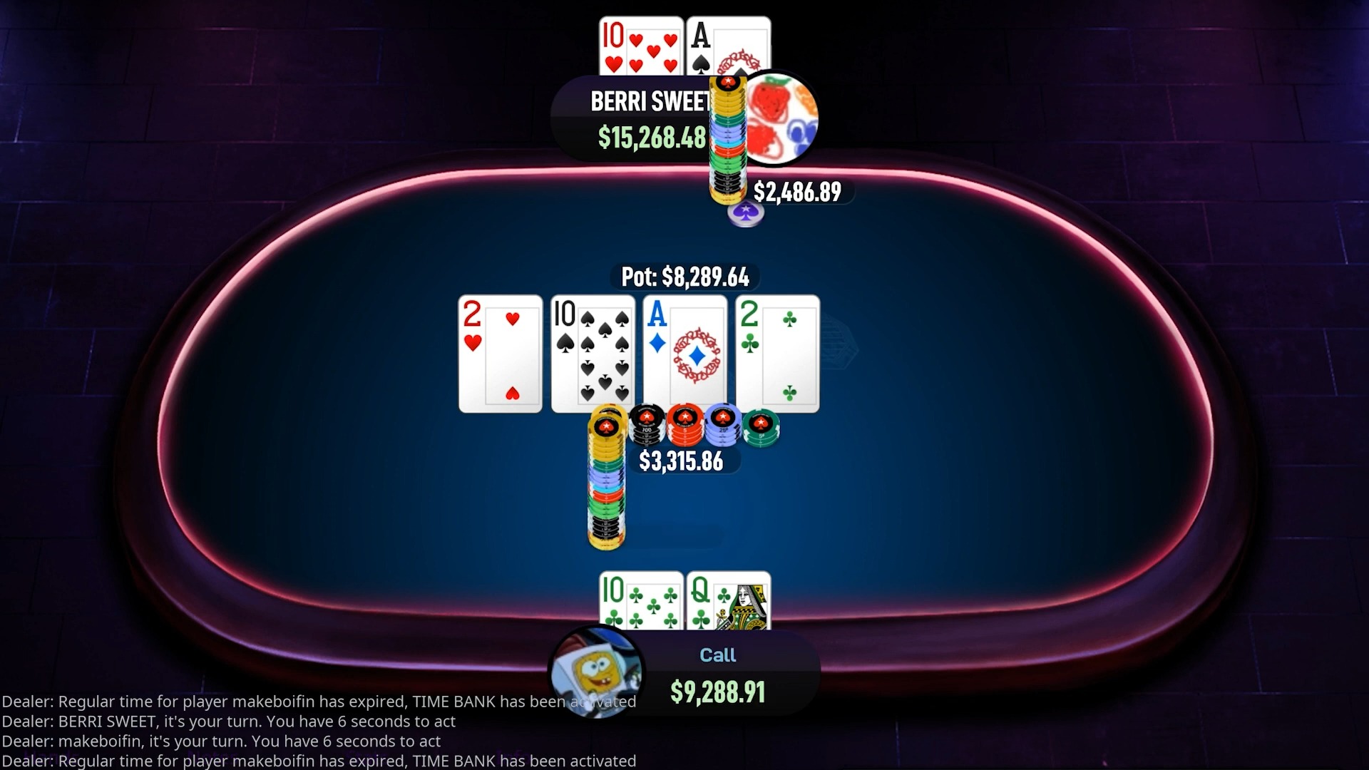 【High stack poker】BERRI SWEET VS makeboifin谁才是真正的单挑之王！！！