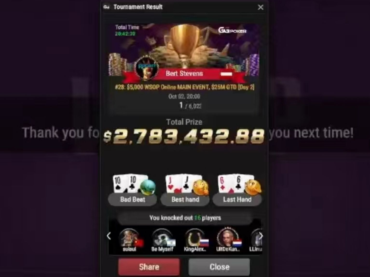 WSOP GG5000美元买入热血沸腾的夺冠之路 part1