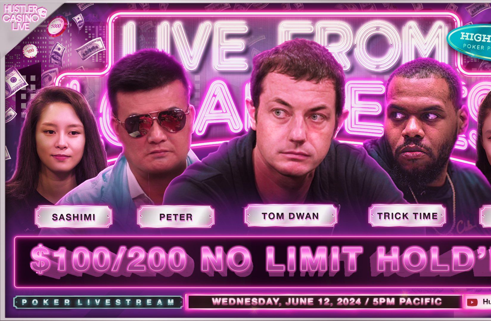 【Hustler 高额扑克】Tom Dwan, Peter, Britney, Trick Time & Sashimi