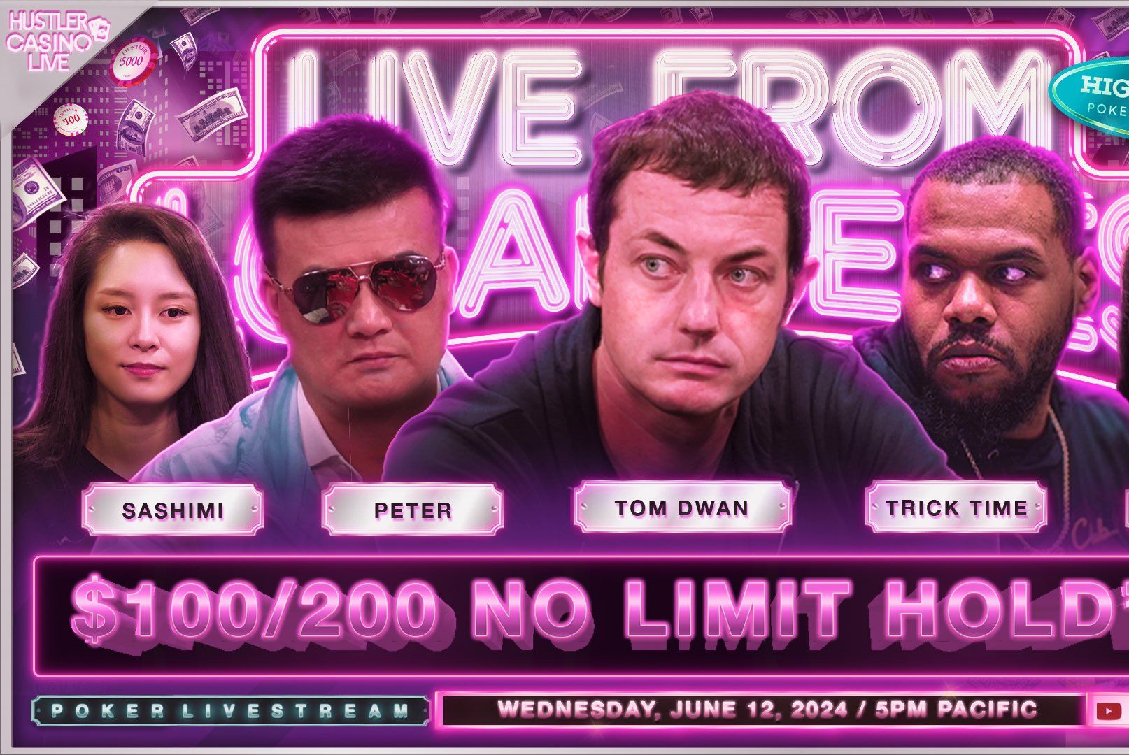 【Hustler 高额扑克】Tom Dwan, Peter, Britney, Trick Time & Sashimi