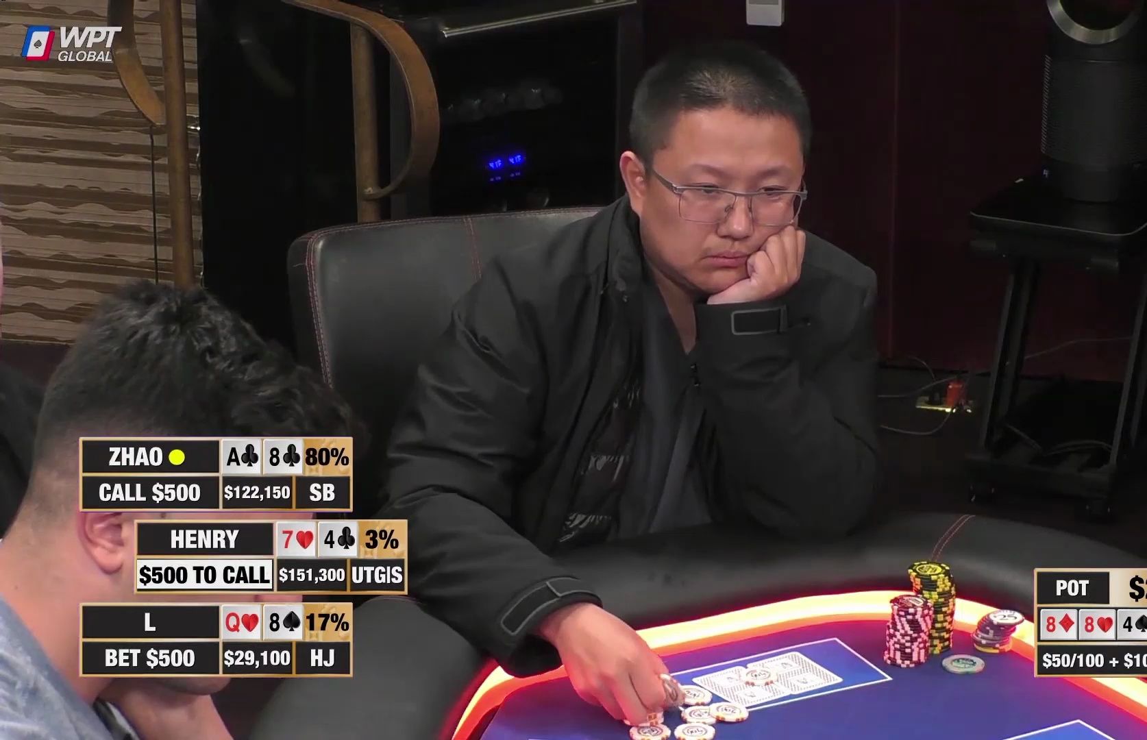 【大鹏德州扑克】三条碰三条！冤家牌打出大彩池！