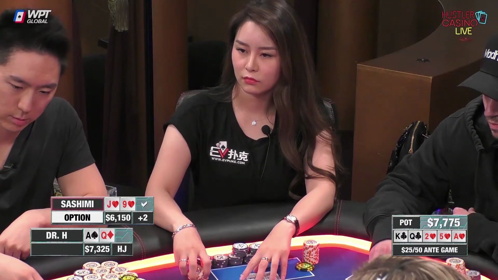 【大鹏德州扑克】日本美女SASHIMI！击中后门同花！