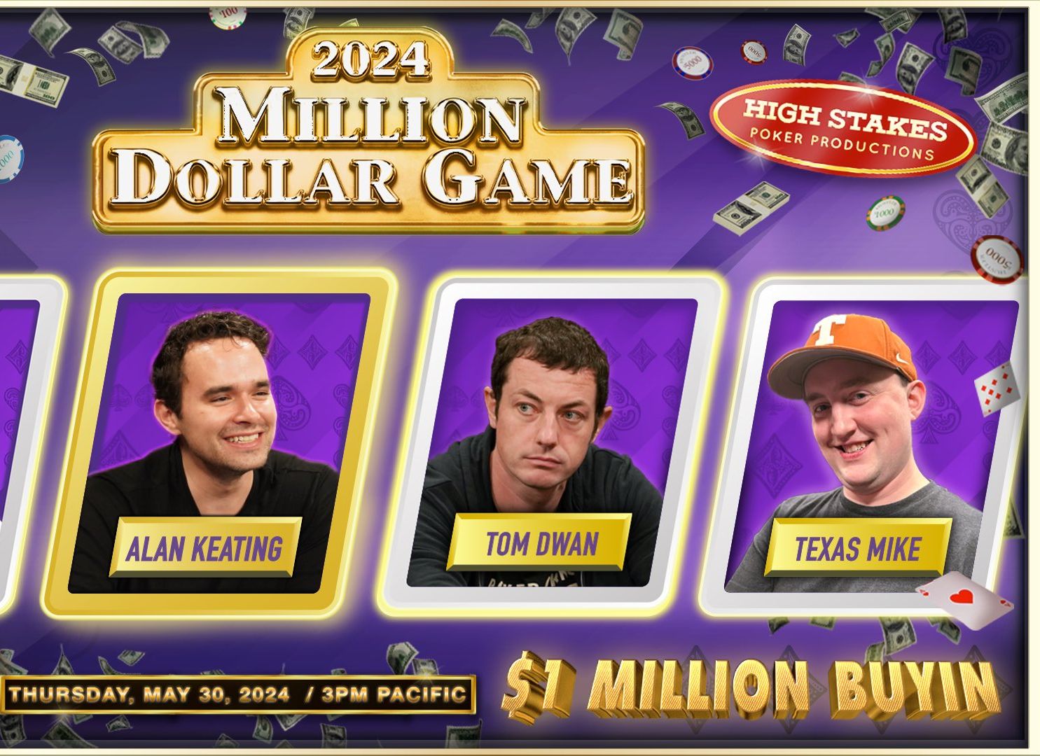 【Hustler 高额扑克】Alan Keating, Texas Mike, Tom Dwan & Brandon Steven!