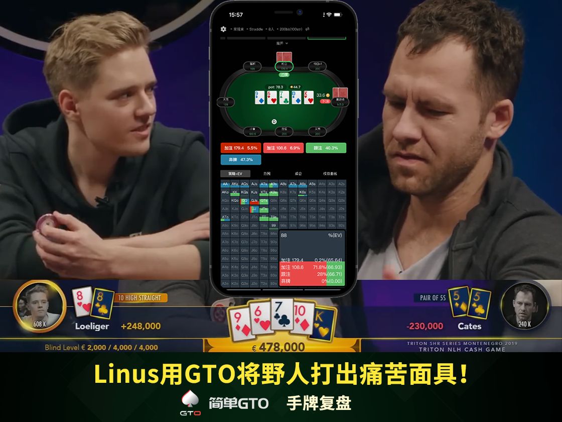 野人痛苦面具！看Linus怎么执行GTO策略，简单GTO手牌复盘第一期