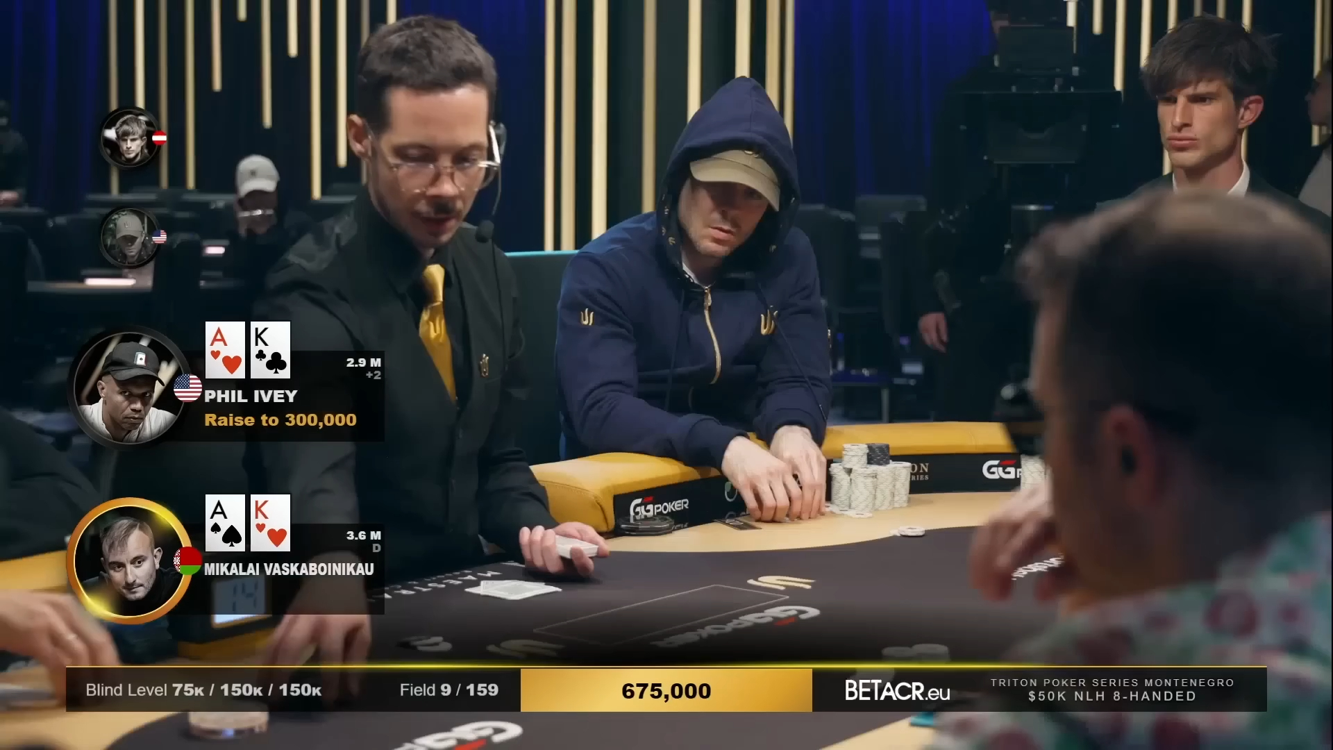 决赛表亮点-事件#7 50K NLH 8手Triton扑克系列蒙特涅格
