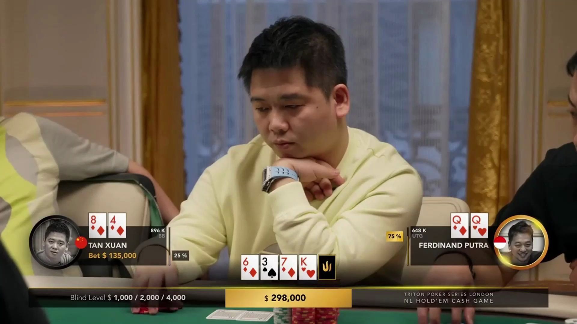 一起来学习谭老板操作84消毒液：传奇扑克2023伦敦站cash game.part 3