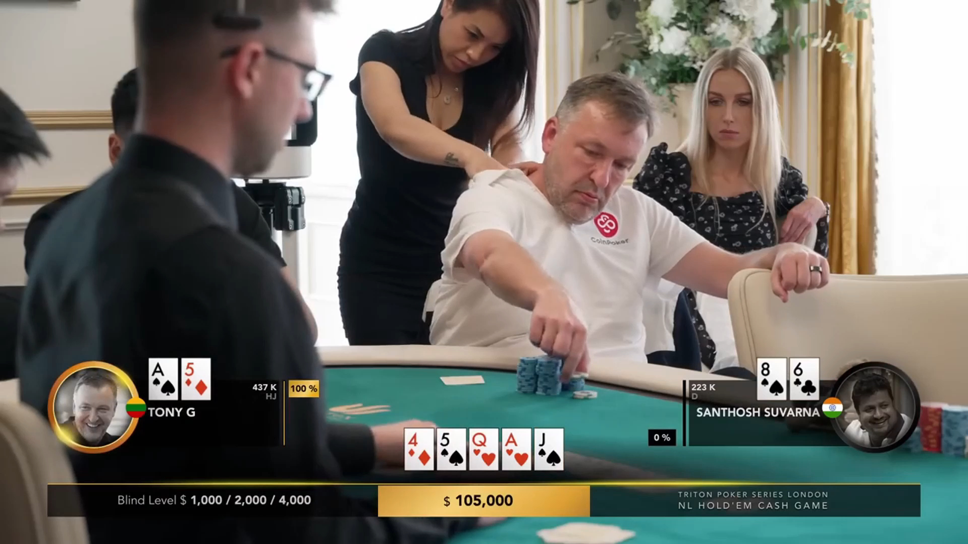Tony G浪的飞起，摇身一变成mvp：传奇扑克2023伦敦站cash game.part 2