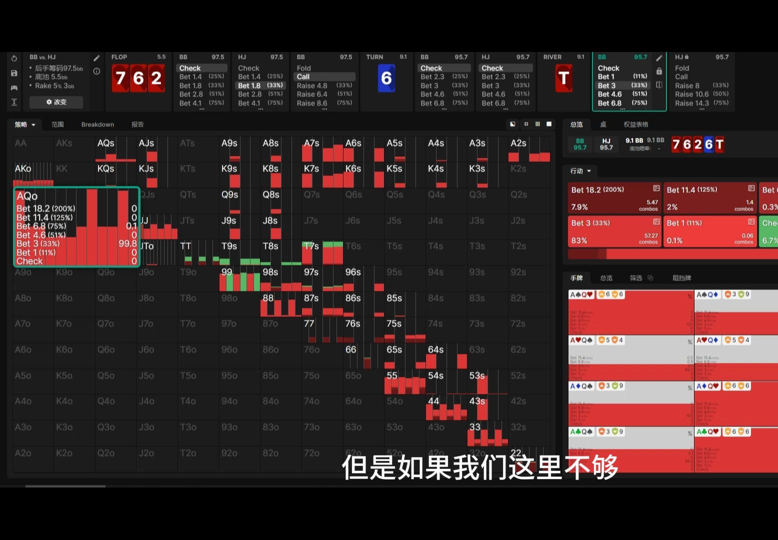 接上条视频GTO复盘 河牌严重不认可GTO策略 节点锁定后误会解除
