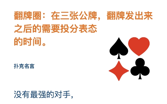 扑克术语翻牌圈