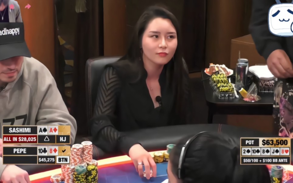 四条撞到两个同花！Sashimi拿AA被疯狂赌徒3bet调戏，双双ALL IN！