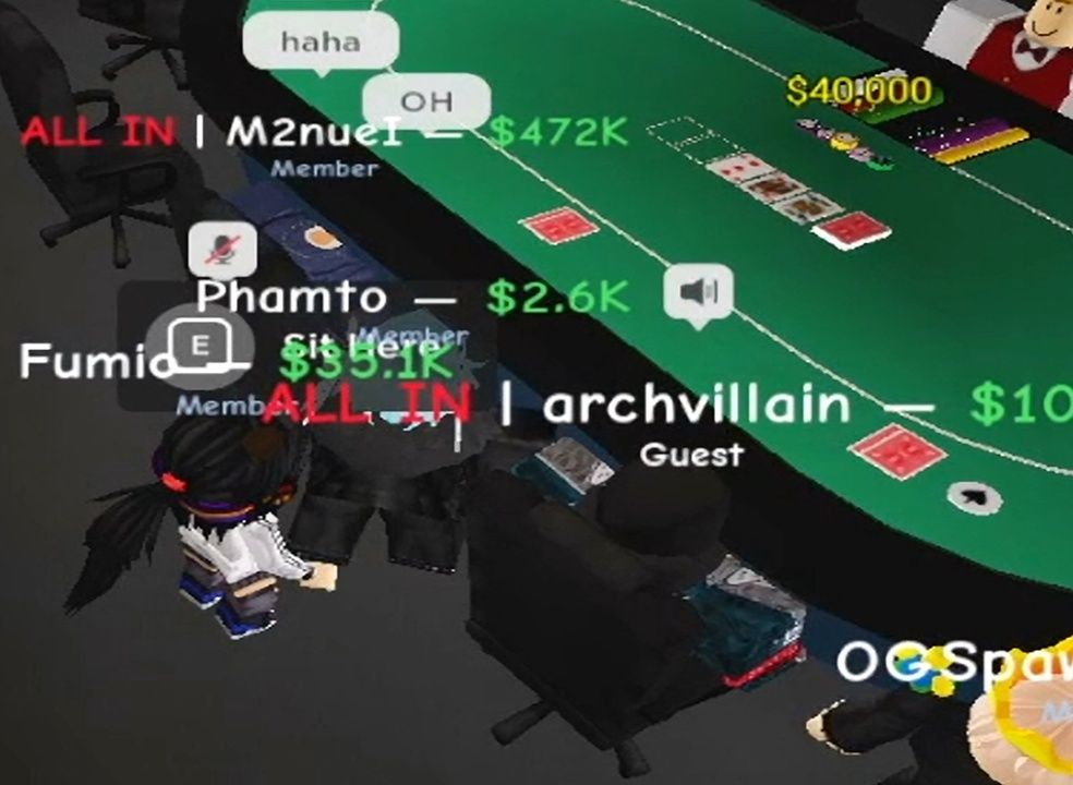 當你全押了所有籌碼 | The Poker Parlor Roblox