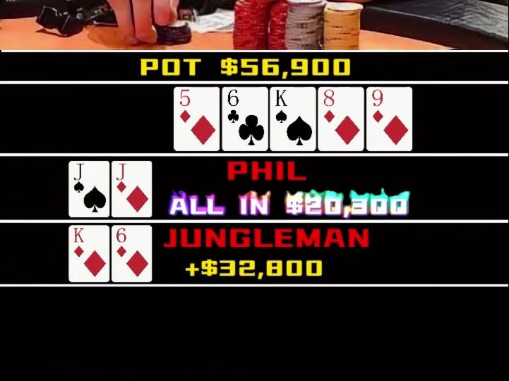 拿过16次wsop金手链的PHIL被JUNGLEMAN打跑了！！
